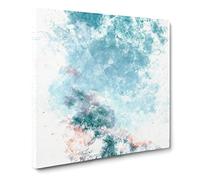 Peach Kissed Clouds Watercolour Canvas Print | Gallery Wrapped 30mm Frame Wall Art | 20x20 inches | Ready to Hang | Modern Still Life Picture | Living Room Bedroom Lounge Office