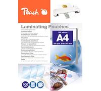 Peach Laminating Pouches A4, 100 mic, glossy, PP500-02, set of 100