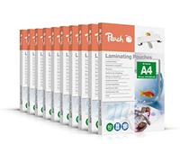 Peach Laminating Pouches A4 - 80 mic - 10 x 100 Pouches - Glossy - Premium Quality for Best Laminating Results - Compatible with Devices of All Brand Manufacturers - PP580-0210A