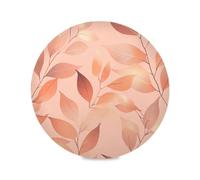 Peach Leaves Rose Gold placemats for Round Table Reusable placemat Washable Place mats for Dinner Table Plate mats Place mat Waterproof placemats 6 for Spring 15.4x15.4in