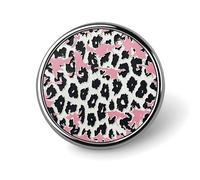 Peach Leopard Print Lapel Pin Durable Metal Round Brooch Pins Lightweight & Elegant Badge for Shirts, Jackets, Backpack & Gifts