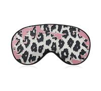 Peach Leopard Print Sleep Mask for Women Men, Breathable Soft Sleeping Mask Adjustable Eye Cover Light Blocking Eye Masks for Travel, Home, Office, Nap, Flights
