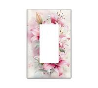 Peach Lily Light Switch Cover Plate/Outlet Covers, Elegant Spring Flowers for Home Decor, Thermoplastic Wall Plates, Standard Size Single Rocker
