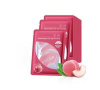 Peach Lip and Eye Masks, 8 Pieces Crystal Collagen Eye Pads, Eye Patches for Dark Circles and Puffiness, Against Wrinkles, Fine Lines, Moisturising Lip Mask, Skincare Set, Gifts for Women Girls Set A