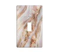 Peach Marble Decorative Switch Cover 1 Gang Single Toggle, Abstract Modern Wall Plate Cover, Standard Size, Luxury Simple Contemporary Electrical Faceplate for Bedroom Living Room Decor