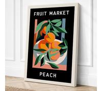 Peach Market Geometric Canvas Wall Art Print 18x12 Inch | Ready to Hang, Gallery Wrapped, Fade-Resistant Inks, Securely Packaged, UK Made