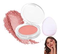 Peach Milk Tea Blush & Highlighter Face Palette - Buildable Matte Powder For Natural Flush On Cheeks, Light Pink Blusher With Puff For Daily Makeup, Long Lasting Wear Suitable For Fair To Medium Skin