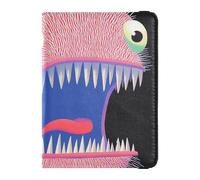 Peach Monster Cute Leather Passport Card Holder Cover Combo Passport Cover Cute Passport Book Ultra Slim, Peach monster cute, One Size