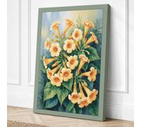 Peach Morning Glories Canvas Wall Art Print 18x12 Inch | Ready to Hang, Gallery Wrapped, Fade-Resistant Inks, Securely Packaged, UK Made