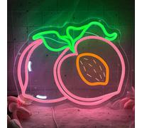 Peach Neon Sign for Wall Decor, Dimmable Printing Fruit Neon Lights, Vibrant Fruit Themed Neon LED Signs for Kids Room, Bedroom, Restaurant, Bar, Club, Fruit Shop, Birthday Party