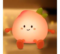Peach Night Light, Cute Lamp Soft Silicone LED Night Light with 3 Dimmable Settings & 30-Minute Timer, Nightlight Baby Light Bedroom Decor Cute Gifts for Kids Teenagers Bedroom