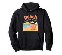 Peach on the Beach Cute Summer Vacation Relaxed Design Pullover Hoodie