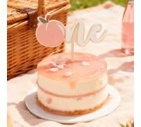 Peach One Cake Topper,Wooden Peach Themed First Birthday Party Decorations for Baby,Sweet One Happy 1st Birthday Party Supplies