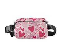 Peach Pattern love reds Happy Valentine's Day Cute Fanny Waist Pack for Men Women Mini Crossbody Bag Anti Theft Waist Pack with Adjustable Strap for Workout Running Hiking, Multicolor, One Size,