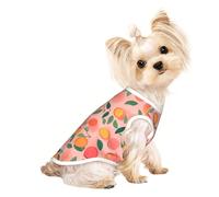 Peach Pattern Print Lightweight Dog Vest, Cat Sleeveless Shirt, Breathable Mesh Design for Summer Walking and Play