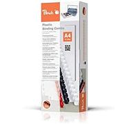 Peach PB406-01 Plastic Binding Combs DIN A4 6 mm, 25 Sheets, White, Pack of 100