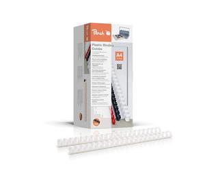 Peach PB416-01 16 mm A4 Binding Combs - White 16 mm / 145 sheets 100 Stück White