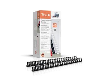 Peach PB425-02 Plastic Binding Combs A4 25 mm 240 Sheets Pack of 50 Black