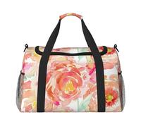 Peach Peony Handheld Crossbody Travel Bag Weekender Bag Carry Travel Bag Duffle Bag Gym Bag for Men Women