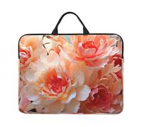 Peach Peony Laptop Case 14 Inch Laptop Sleeve Computer Carrying Bag Shockproof Protective Notebook Case Portable Laptop Bag Waterproof Briefcase Bag for Men Women