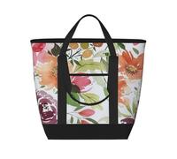 Peach Peony,Lunch Bags Large Capacity Insulated Tote Bag for Women Men Work Picnic Travel