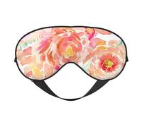 Peach Peony Print Satin Sleep Mask & Eye Mask | Deep Dream Sleep Masks for Women & Men | Soft Sleeping Eye Mask to Nourish Skin