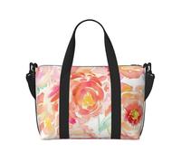 Peach Peony Print Travel Duffel Bags Weekender for Women,Lightweight Carry On Bag,Personal Item Bag