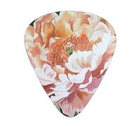 Peach Peony Printed Guitar Pick 12 Pieces Guitar Pick In A Box The Makes Sound Clear Ukulele Electric Acoustic Guitar Bass (0.46 0.71 0.96mm)