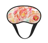 Peach Peony Sleep Masks Silky Eye Cover Soft Satin Blindfold Elastic Strap Night Eye Shade for Women Men