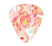 Peach Peony Unique Guitar Picks With Clear Prints And Multiple Thicknesses