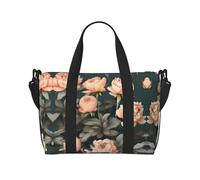 Peach Peony Versatile Personal Item Travel Bags for Women - Spacious Duffel Bags for Traveling, Gym Bags for Men, Black, One Size