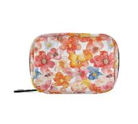 Peach Petals Pastel Flower Travel Bag with Detachable Compartments Portable Medicine Pill Organizer