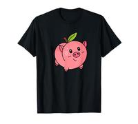 Peach Pig Cute Fruit Farm Animal Pun Art | Fun Sweet Orchard T-Shirt