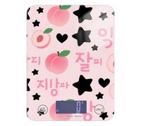 Peach Pink Cartoon Cute Korean Easy Clean Portable Food Scales 11lb/0.18oz, 5kg/5g Small Kitchen Scale with 4 Unit for Roasting Baking Meal Prep (Batteries not Included)