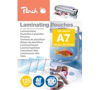 Peach Laminating Pouches A7, 125 mic, glossy, PP525-05, set of 100