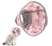 Peach Print Cat Cone,Adjustable Elizabethan Collar,Foldable & Soft Recovery Cone Collar for Cats Kittens Puppies and Small Pet(Pink,M)