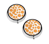 Peach Print Pill Box 3 Compartment Medicine Pill Case,Portable for Pocket Or Purse Pill Organizer Decorative Metal Medicine Vitamin Organizer Unique Gift