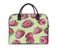 Peach Raspberry Pattern Laptop Tote Bag Casual Travel Handbag Multi Pocket Shoulder Bags for Work Travel