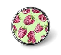 Peach Raspberry Pattern Round Badge Personalized Metal Lapel Pin Badges Fit Clothing Bags Hat Humorous Printed Brooch Badge Party Decorations Accessories for Men Women