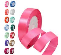 Peach Red Satin Ribbon for Gift Crafting, Double Sided Polyester 20mm X 23m(24 Yards) Gift Wrapping Ribbon Thick Ribbon for Cake Decoration, DIY Sewing Project, Party Balloon & Hair Bows Decoration