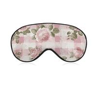 Peach Retro Pattern Sleep Mask for Women Men Side Sleeper Eye Cover with Adjustable Strap Soft Breathable Blackout Mask Slip-Free Deep Sleeping Travel Essentials