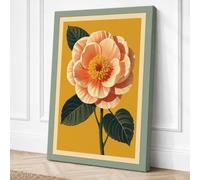 Peach Rose Study Botanical Canvas Wall Art Print 18x12 Inch | Ready to Hang, Gallery Wrapped, Fade-Resistant Inks, Securely Packaged, UK Made
