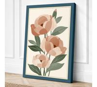 Peach Roses in Bloom Canvas Wall Art Print 18x12 Inch | Ready to Hang, Gallery Wrapped, Fade-Resistant Inks, Securely Packaged, UK Made