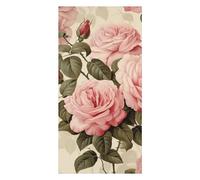 Peach Roses on Pattern Beach Towels Extra Large, Quick Dry Absorbent Multipurpose, Oversized Beach Towel, Sand Free Foldable Lightweight, Travel Towel, For Beach Pool Camping Travel Vacation, 63x31.5