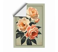 Peach Roses Study Botanical Unframed Wall Art Print A4 (29.7×21cm), Wall Decor for Living Room, Bedroom, Office & Home, Art Gift