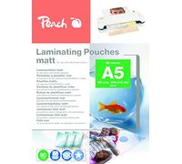 Peach S-PP580-30 Laminating Pouches A5-80 mic - 100 Pouches - Matt - Writeable - Premium Quality for Best Laminating Results - Compatible with Devices of All Brand Manufacturers