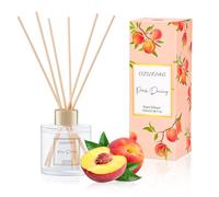 Peach Scent Diffuser with 6 Fiber Sticks,100ml Reed Diffuser Set Aromatherapy Fragrance Diffusers Air Fresheners for Home Bedroom Bathroom