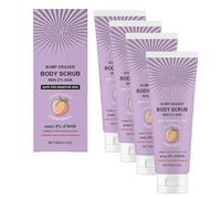 Peach-Scented Body Scrub,Skin Smoothing Body Scrub Exfoliator With Glycolic And Lactic,Polishing Body Scrubs Helps Reduce Chicken Skin Bumps,Safe for Sensitive Skin (4Pc)
