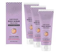 Peach-Scented Body Scrub,Skin Smoothing Body Scrub Exfoliator With Glycolic And Lactic,Polishing Body Scrubs Helps Reduce Chicken Skin Bumps,Safe for Sensitive Skin (3Pc)