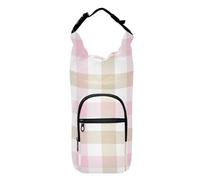 Peach Scotland Buffalo Plaid Tartan Water Bottle Waist Pack Space-Saving Water Bottle Carrying Case 20/24/32/40oz Water Bottle Holder Bag, Peach, One Size, Claasic
